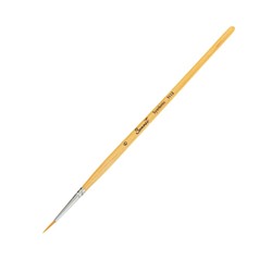 Кисть "Сонет" № 0, синтетика, круглая, короткая ручка, d=1 мм, покрытая лаком