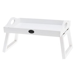 Поднос-столик для завтрака LIVING, деревянный, белый, 30х20х18 см, Koopman International
