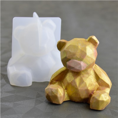 Силиконовая форма для шоколада Мишка в гранях 3D