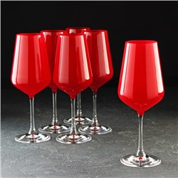 Набор бокалов для вина Bohemia Crystal «Сандра», 450 мл, 6 шт, цвет красный