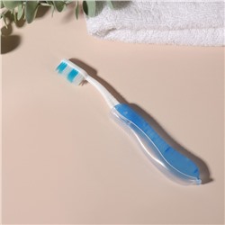Зубная щётка, складная, 18,3 см, цвет синий/белый