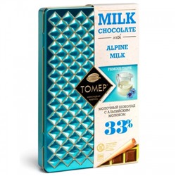 Шоколад Томер с альпийским молоком металл 90г/Томер