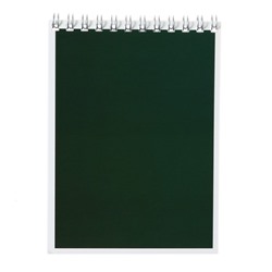 Блокнот А6 40 листов в клетку на гребне "Зелёный", обложка мелованный картон, ВД-лак, блок 65 г/м2