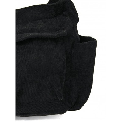 Сумка женская текстиль JN-225-675,  1отдел,  плечевой ремень,  черный вельвет 261792