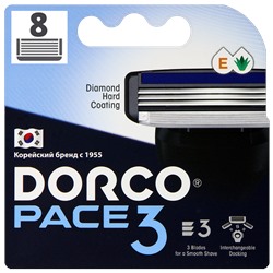 Кассеты для бритвы DORCO PACE-3 (8 шт.), TRA1080
