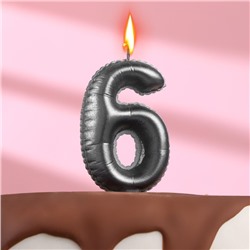 Свеча в торт "Шары" ,цифра 6 ,мокрый асфальт, 6,3 см