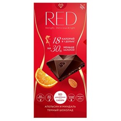 Шоколад Red Delight темный с Апельсином и Миндалем 85г/Chocolette Confectionary Sia