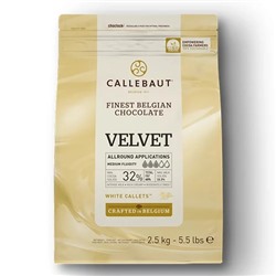 Белый шоколад в галетах / каллетах / дропсах (32% какао), Velvet, 2,5 кг (Callebaut)