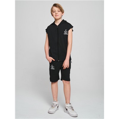 Спортивный костюм летний для мальчика темно-серого цвета 703TC