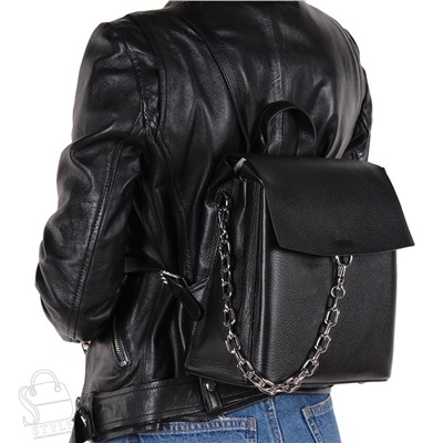 Рюкзак женский кожаный 5922Q black Polina&Eiterou