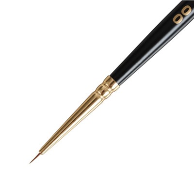 Кисть Roubloff  Колонок серия 1115 № 0 ручка  короткая черная матовая/ желтая обойма