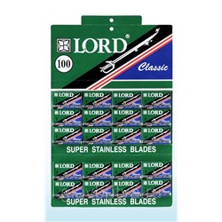 Лезвия для бритья классические двусторонние LORD Super Stainless Classic 5 шт. (20Х5шт. на карте=100 лезвий)