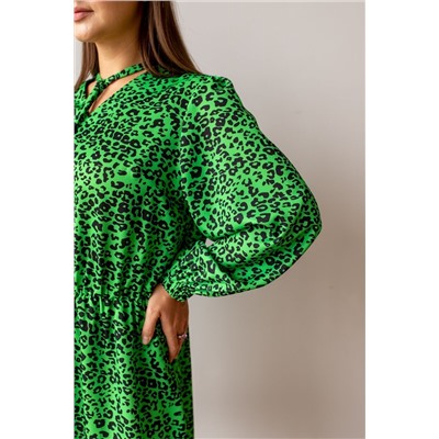 Платье РП-1145 зеленое яблоко-лео