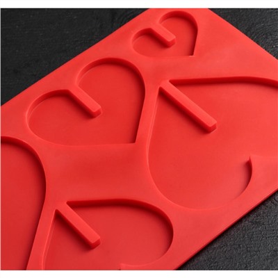 Форма для шоколада Сердечки 3D