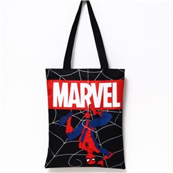 Сумка текстильная "MARVEL. Человек-паук", 31*1*40,5см, отдел без молнии, без подклада , черная   772