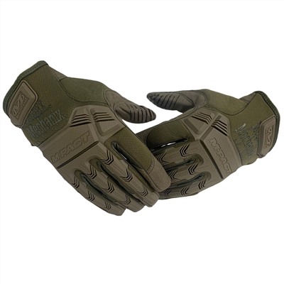 Тактические перчатки Mechanix M-Pact (хаки-олива), - двойные защитные вставки в зонах наибольшего износа (B16) №350