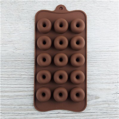 Силиконовая форма для льда и шоколада Пончики 15 ячеек