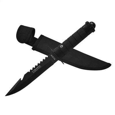 Тактический нож Columbia No 229 Fixed Blade, - Отличная модель ножа с серрейтором и крюком-шкуросъемником подходит для армейской службы в длительной автономности в полевых условиях. Прочная нержавеющая углеродистая сталь 440С длительное время держит заточку №994