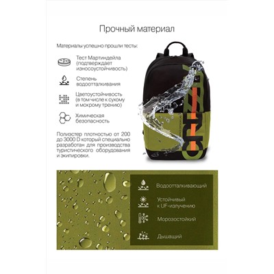 Рюкзак МАЛ GRIZZLY 210-1/1-RQ черный-оливковый