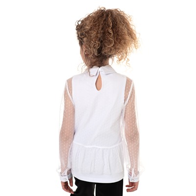 Белая школьная блуза Mooriposh, модель 06123