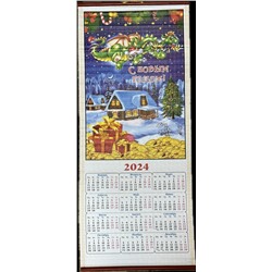 Календарь бамбуковый в подарочной коробке ZT - 01 ДРАКОН рис 2 р-р 33х75