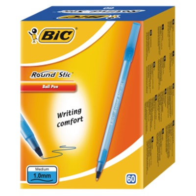 Ручка шариковая BIC Round Stic корпус голубой, синяя 1 шт.