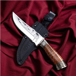 Нож кавказский, туристический "Скиф" с ножнами, гардой, сталь - 40х13, 14 см