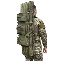 Тактическая сумка-чехол для двух единиц оружия, (защитный камуфляж, 110x31 см, подсумки для магазинов)№18