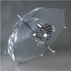 Зонт детский «Енотик» полуавтомат прозрачный d=90 см