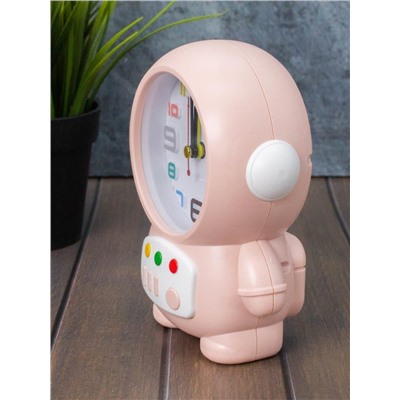 Часы-будильник «Cheerful cosmonaut», pink (14,5х11,5 см)