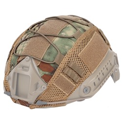 Чехол для тактического шлема (криптек лес), - Боковые рельсы остаются свободными для размещения фонарей, наушников и иного оборудования. Крепление к шлему: штатные болты рельсов, на велкро панель, размещенную на самом шлеме, небольшим подворотом под переднюю и заднюю части шлема, №479