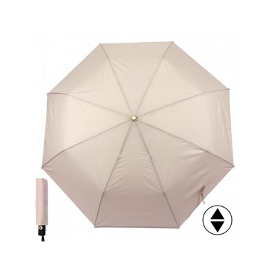 Зонт женский ТриСлона-885А/L 3885 A  (проявляется логотип под дождем),  R=55см,  суперавт;  8спиц,  3слож,  полиэстр,  бежевый 221151