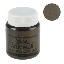 Краска акриловая Metallic 80 мл WizzArt Золото черное металлик WM14.80
