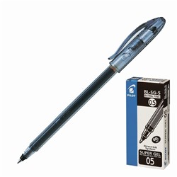 Ручка гелевая Pilot Super Gel, узел 0.5 мм, чернила чёрные, одноразовая, прямая подача чернил