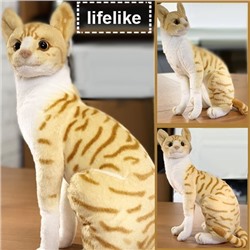Реалистичная , моделированная плюшевая игрушка кошка 40см