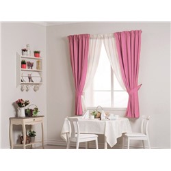 Плотные шторы для кухни цвет розовый - Арт - 6006