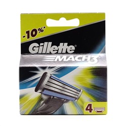 Кассеты бритвенные (сменные лезвия) для станка Gillette Mach3 (4 шт)