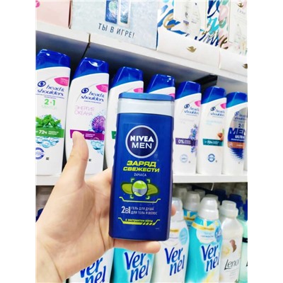 Nivea гель для душа мужской Заряд бодрости 2в1 250 мл