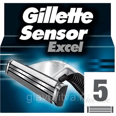 Кассета для станков для бритья Жиллетт Sensor EXCEL, 5 шт.