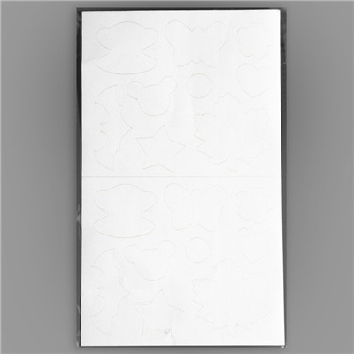 Набор фигурных заплаток ассорти, клеевые, лист 24,5 × 14,5 см, 18 шт, цвет белый