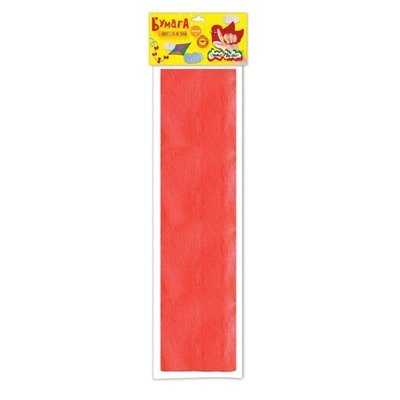 Бумага красная, крепированная 50х250 см, 32 г/м2,  Каляка-Маляка