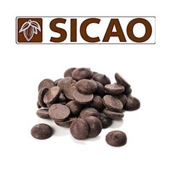 Темный шоколад в галетах / каллетах / дропсах (54,1% какао),  100 гр (Sicao)