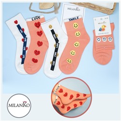 Женские носки из хлопка ( Узор 3) MilanKo N-228 упаковка
