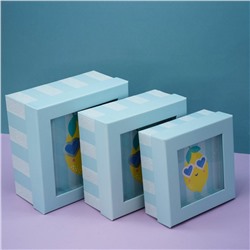 Набор подарочных коробок 3 в 1 «Lemon glass», 15*15*6.5-17*17*8-19*19*9.5