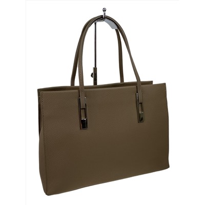 Женская сумка тоут из натуральной кожи, цвет серо-коричневый
