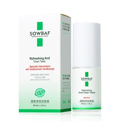 Спрей против запаха пота и избыточного потоотделения Sowbaf Refreshing and Clean Smell, 40 мл.