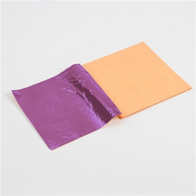 Набор цветной потали для декорирования 8х8см, 10 листов, цвет пурпурный