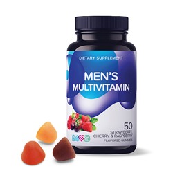 Комплекс мультивитаминов для мужчин со вкусом клубники, вишни и малины