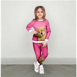 Детский костюм со свитшотом Мишка в розовом