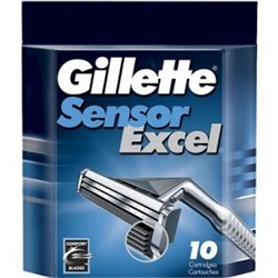 Кассеты для бритья Gillette Sensor Excel (Джилет Сенсор Иксэл) (10 шт)